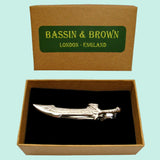 Bassin and Brown Sabre Sword Metal Bar Tie Clip