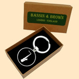 Bassin and Brown Saxophone Keyring - Black and White