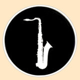 Bassin and Brown Saxophone Keyring - Black and White