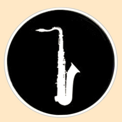 Bassin and Brown Saxophone Keyring - Black and White