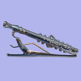 Bassin and Brown Saxophone Tie Bar - Silver