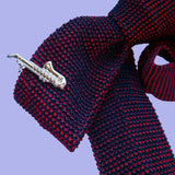 Bassin and Brown Saxophone Tie Bar - Silver
