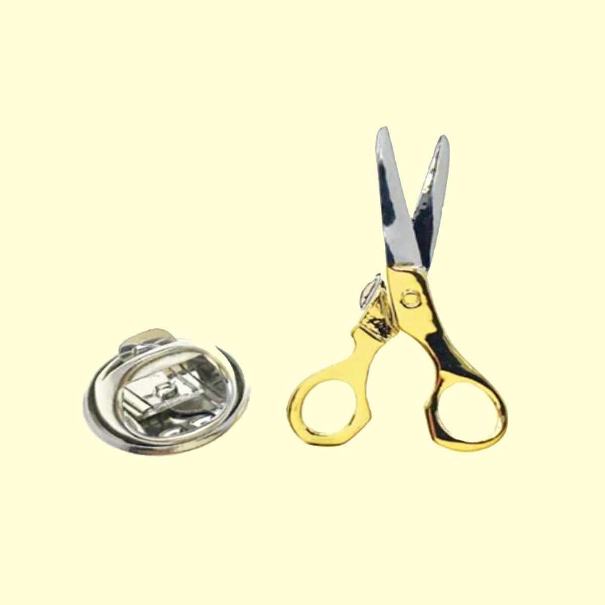 Scissors | Jacket Lapel Pin | Silver and Gold | Gift |Bassin and Brown ...