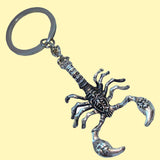 Bassin and Brown Scorpion Keyring - Antique Silver