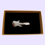 Bassin and Brown Guitar Tie Bar - Silver