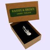 Bassin and Brown Guitar Tie Bar - Silver