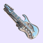 Bassin and Brown Guitar Tie Bar - Silver