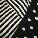 Bassin and Brown Small Spot Striped Socks with Contrasting Heel and Toes - Black and White