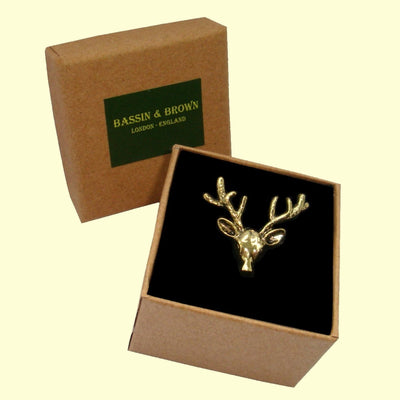 Bassin and Brown Stag Vintage Bronze Lapel Pin