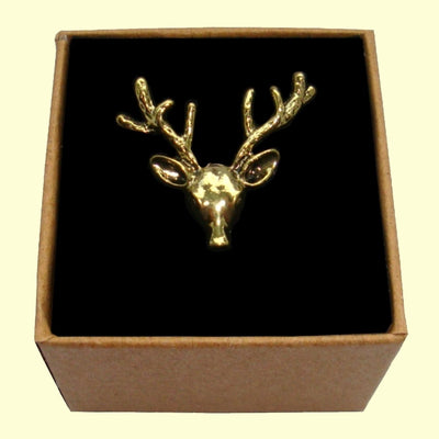 Bassin and Brown Stag Vintage Bronze Lapel Pin