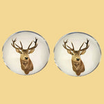 Bassin and Brown Stags Head Cufflinks - Brown and White