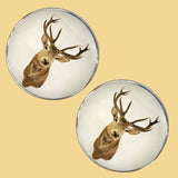 Bassin and Brown Stags Head Cufflinks - Brown and White
