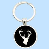 Bassin and Brown Stag Keyring - Black and White