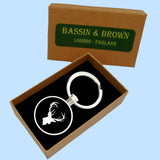 Bassin and Brown Stag Keyring - Black and White