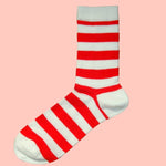 Bassin and Brown Hooped Stripe Socks - Red/White