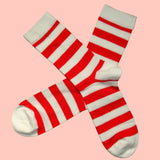 Bassin and Brown Hooped Stripe Socks - Red/White
