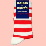 Bassin and Brown Hooped Stripe Socks - Red/White