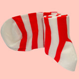 Bassin and Brown Hooped Stripe Socks - Red/White