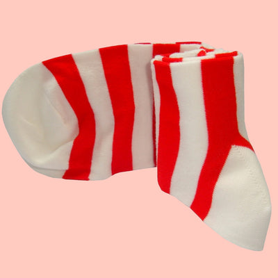Bassin and Brown Hooped Stripe Socks - Red/White