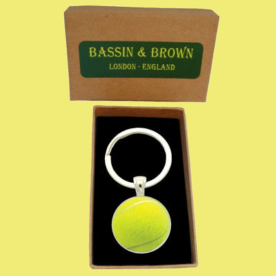 Bassin and Brown Tennis Ball Keyring - Yellow
