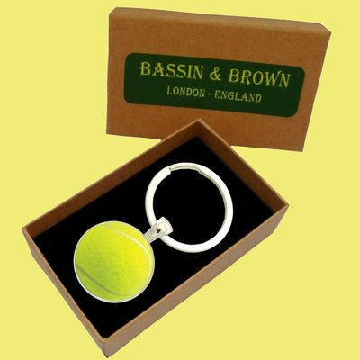 Bassin and Brown Tennis Ball Keyring - Yellow