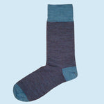 Bassin and Brown Thin Striped Men's Wool Socks - Blue and Wine