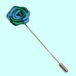 Bassin and Brown Blue and Green Two Colour Rose Jacket Lapel Pin