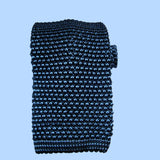 Bassin and Brown Two Tone Knitted Silk Tie Navy/Blue