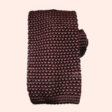 Bassin and Brown Two Tone Knitted Silk Tie Wine/Grey