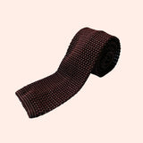 Bassin and Brown Two Tone Knitted Silk Tie Wine/Grey