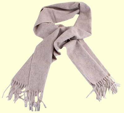 Bassin and Brown - Plain - 100% Wool - Mens Scarf - Design Veal - Beige