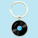 Bassin and Brown Vinyl Disc Keyring - Black and Blue