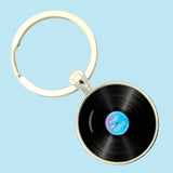 Bassin and Brown Vinyl Disc Keyring - Black and Blue