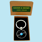 Bassin and Brown Vinyl Disc Keyring - Black and Blue