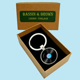 Bassin and Brown Vinyl Disc Keyring - Black and Blue
