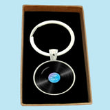 Bassin and Brown Vinyl Disc Keyring - Black and Blue