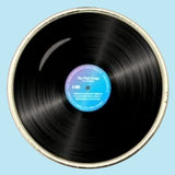 Bassin and Brown Vinyl Disc Keyring - Black and Blue