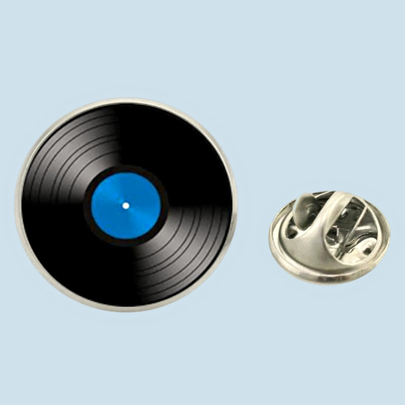 Bassin and Brown Vinyl Disc Lapel Pin - Blue.Black