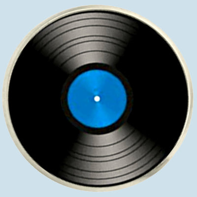 Bassin and Brown Vinyl Disc Lapel Pin - Blue.Black