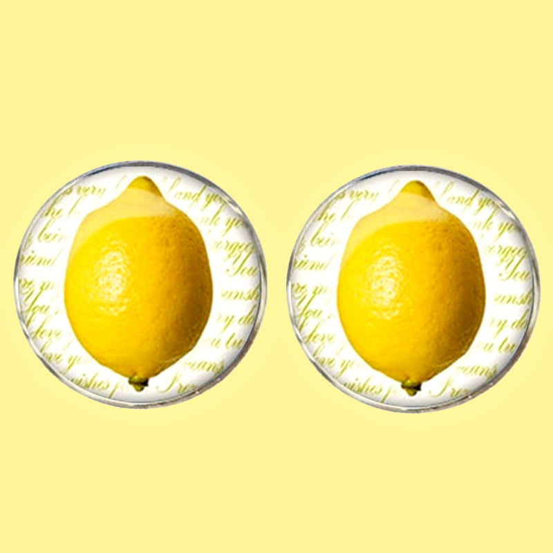Bassin and Brown Lemon Fruit Cufflinks - Yellow and White