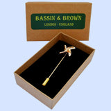 Bassin and Brown Windmill Jacket Lapel Pin - Gold