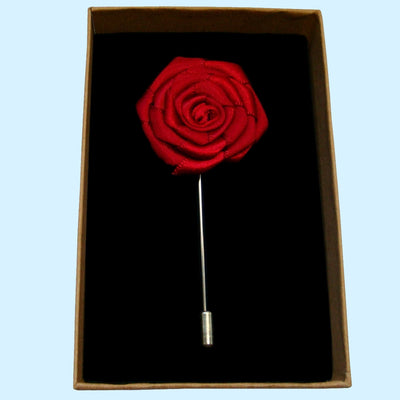 Bassin and Brown Wine Rose Jacket Lapel Pin - 4cm Diameter