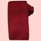 Bassin and Brown Plain Knitted Wool Tie Wine