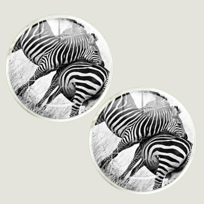 Bassin and Brown Zebra Cufflinks - Black and White